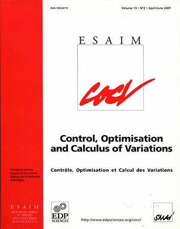 ESAIM : control optimisation and calculus of variations